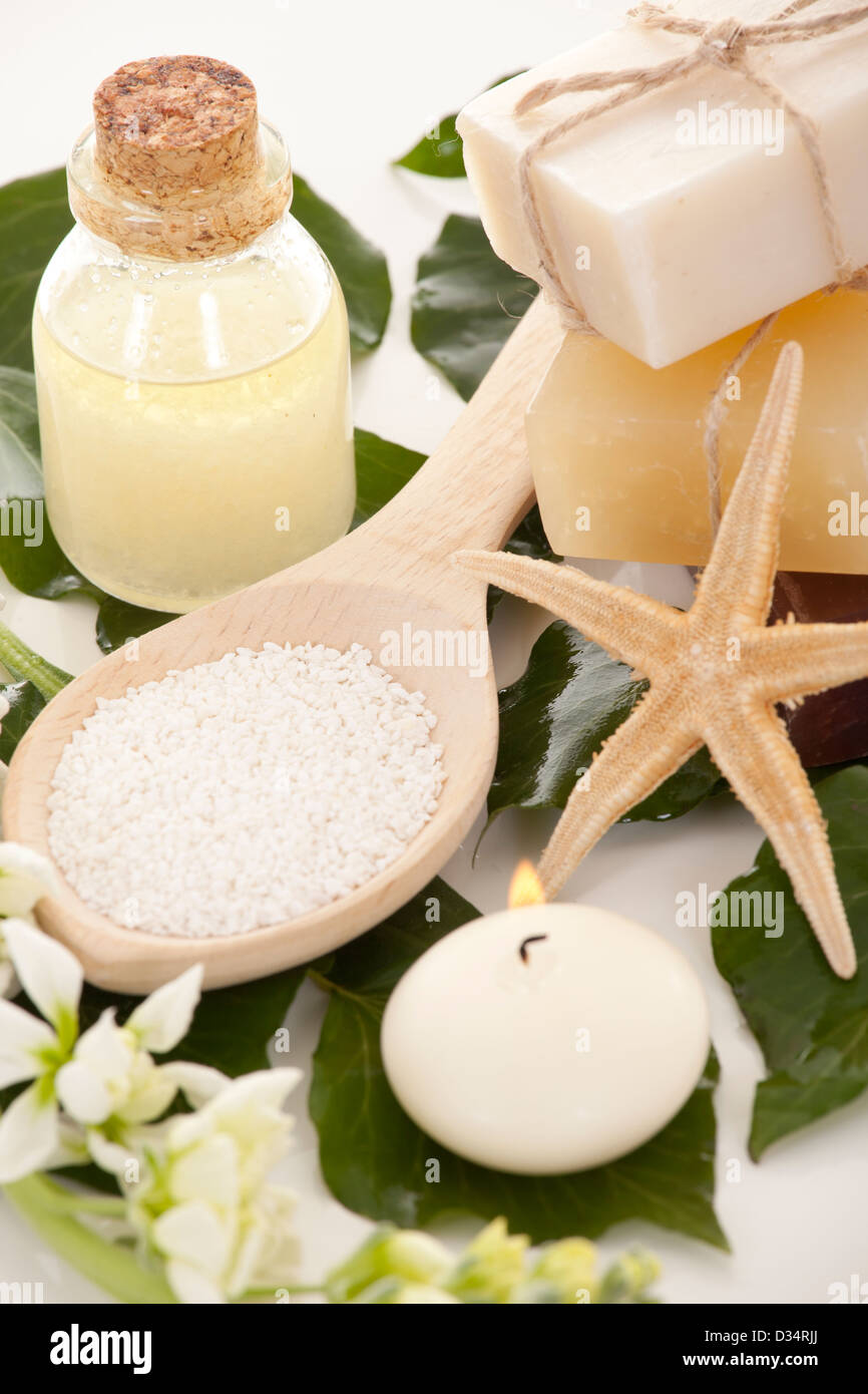 Handgemachte Seife Nahaufnahme. Wellness-Produkte Stockfoto