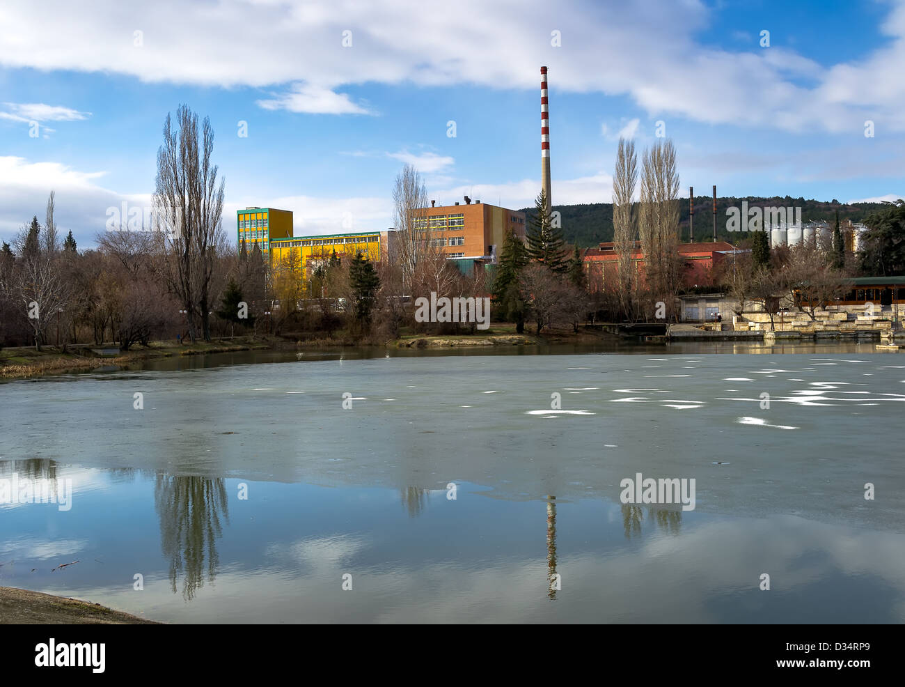 Zugefrorenen See in Stara Zagora, Bulgarien Stockfoto