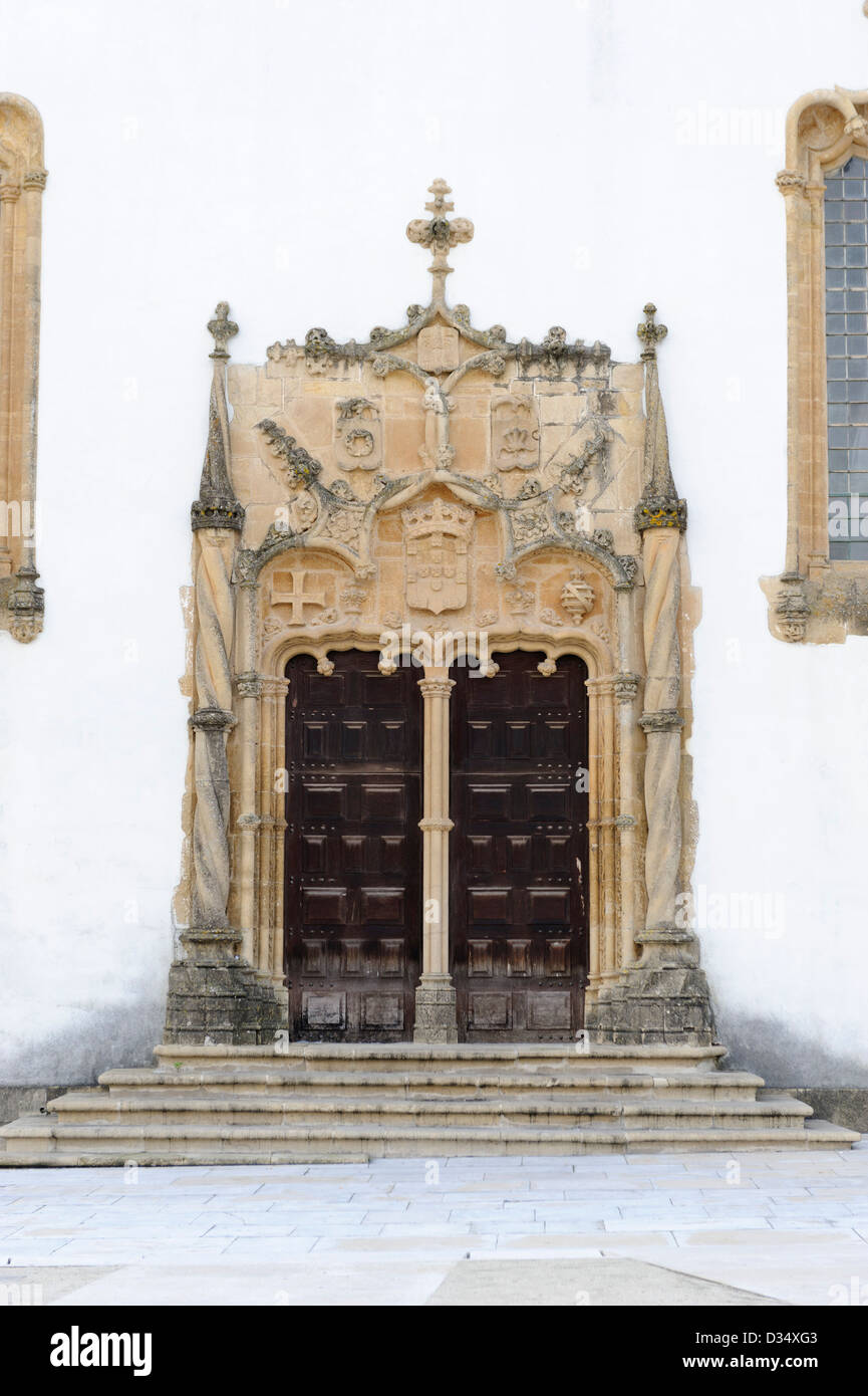 Manuelinischen Stil an der Universität von Coimbra, Portugal, Europa Stockfoto