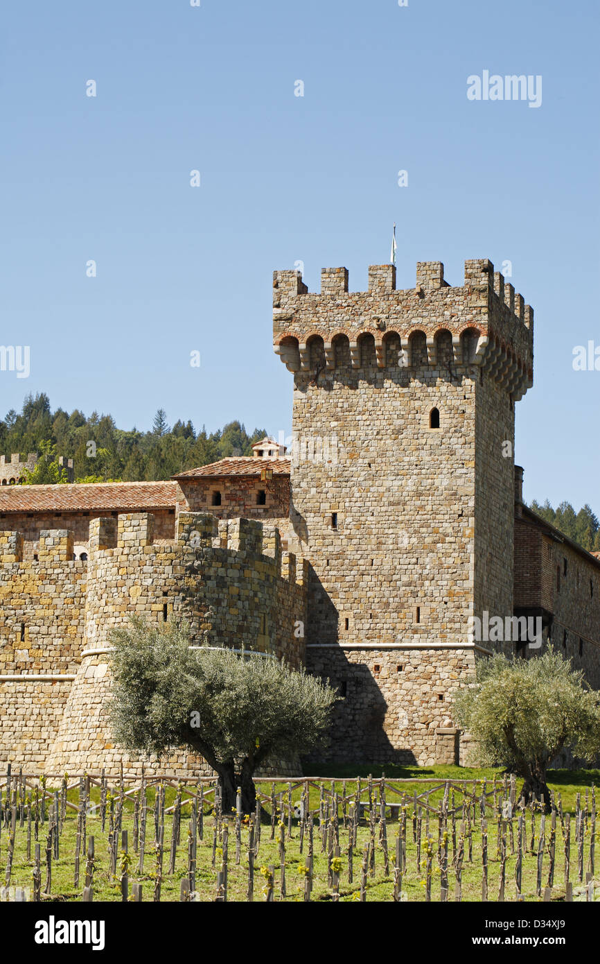 Castello di Amorosa Winery, Napa Valley, Kalifornien, USA Stockfoto