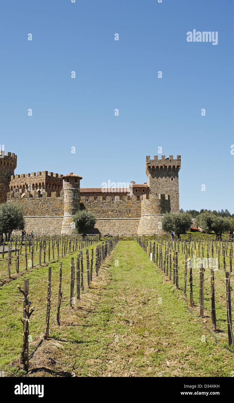 Castello di Amorosa Winery, Napa Valley, Kalifornien, USA Stockfoto