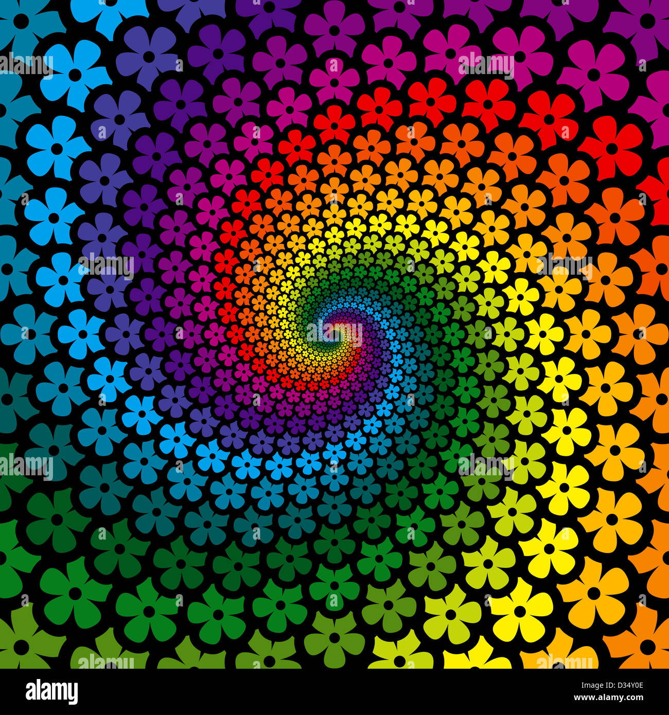 Bunte Blume Spirale Hintergrund Stockfoto