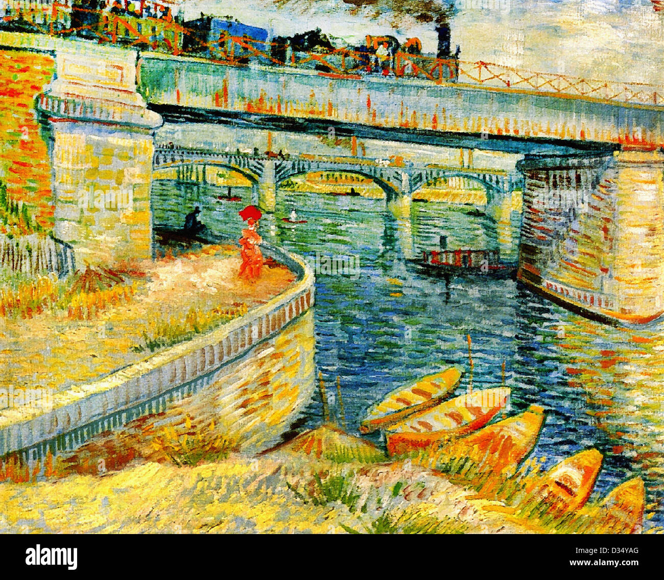 Vincent Van Gogh, Brücken über die Seine bei Asnieres. 1887. Post-Impressionismus. Öl auf Leinwand. Bührle-Stiftung, Zürich Stockfoto