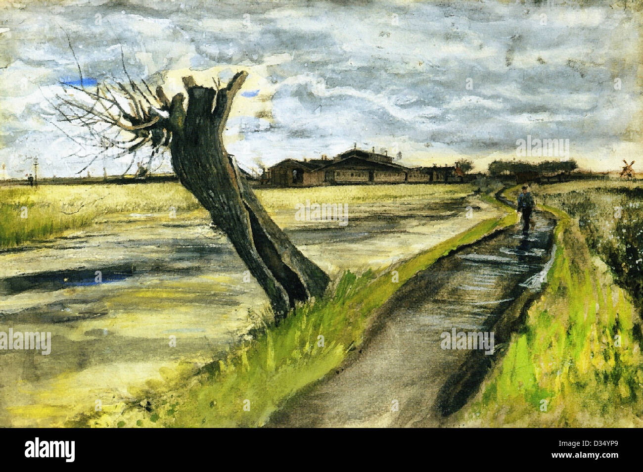 Vincent Van Gogh, Pollard Willow. 1882. Realismus. Aquarell. Ort der Schöpfung: Haag / Den Haag /La Haye den Haag, Niederlande Stockfoto