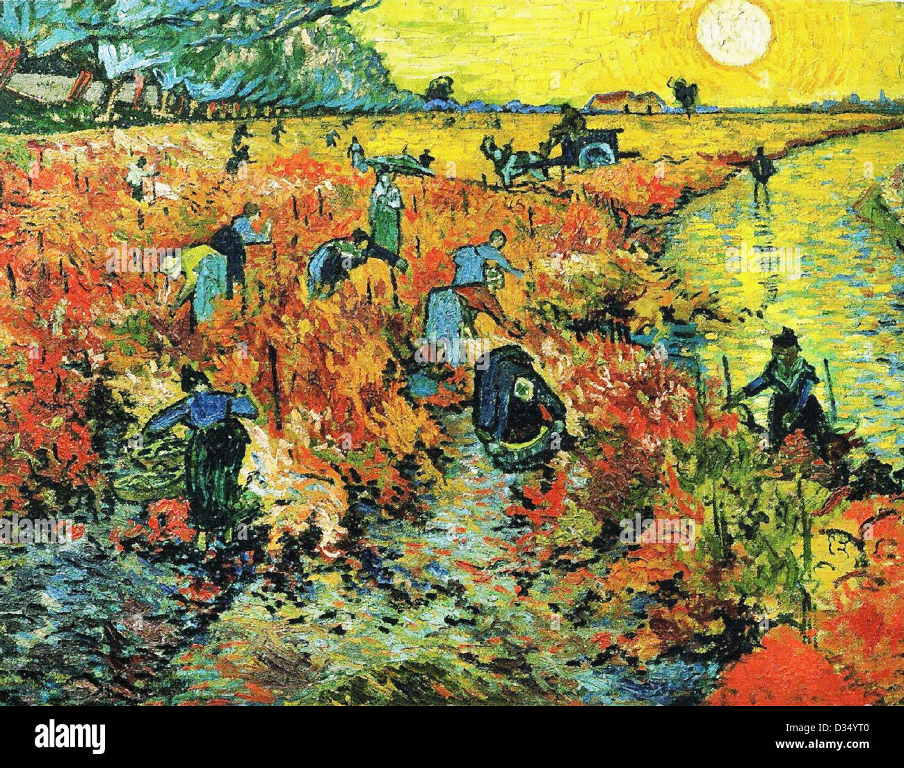 Vincent Van Gogh, roten Weinberge in Arles. 1888. Realismus. Öl auf Leinwand. Puschkin-Museum der schönen Künste, Moskau, Russland. Stockfoto