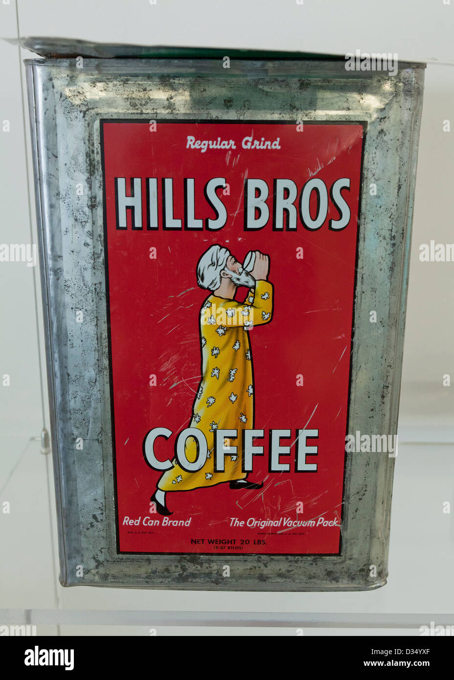 Vintage Hills Kaffeedose Bros 20 lbs Stockfoto