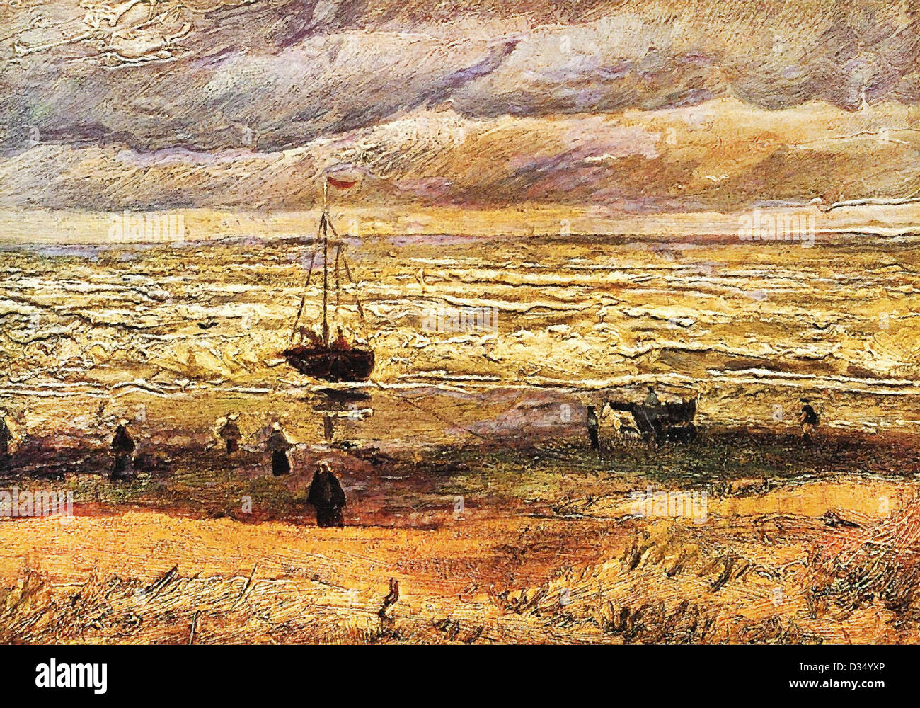 Vincent Van Gogh, Blick auf das Meer bei Scheveningen. 1882. Realismus. Öl auf Leinwand. Van Gogh Museum, Amsterdam, Niederlande. Stockfoto