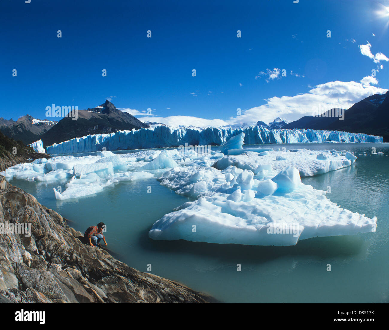 Argentinien, Provinz Santa Cruz, Lago Argentino; Nationalpark Los Glaciares, Perito-Moreno-Gletscher, Canal de Los Témpanos Stockfoto