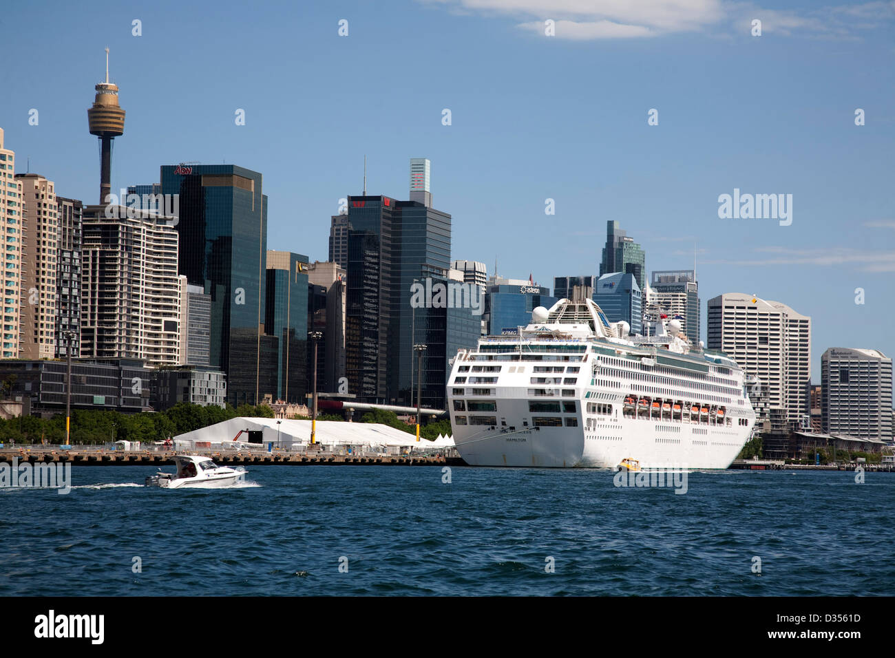 Sun Princess Cruise Schiff Abfahrt von Wharf 8 Barangaroo, Sydney, New South Wales, Australien Stockfoto