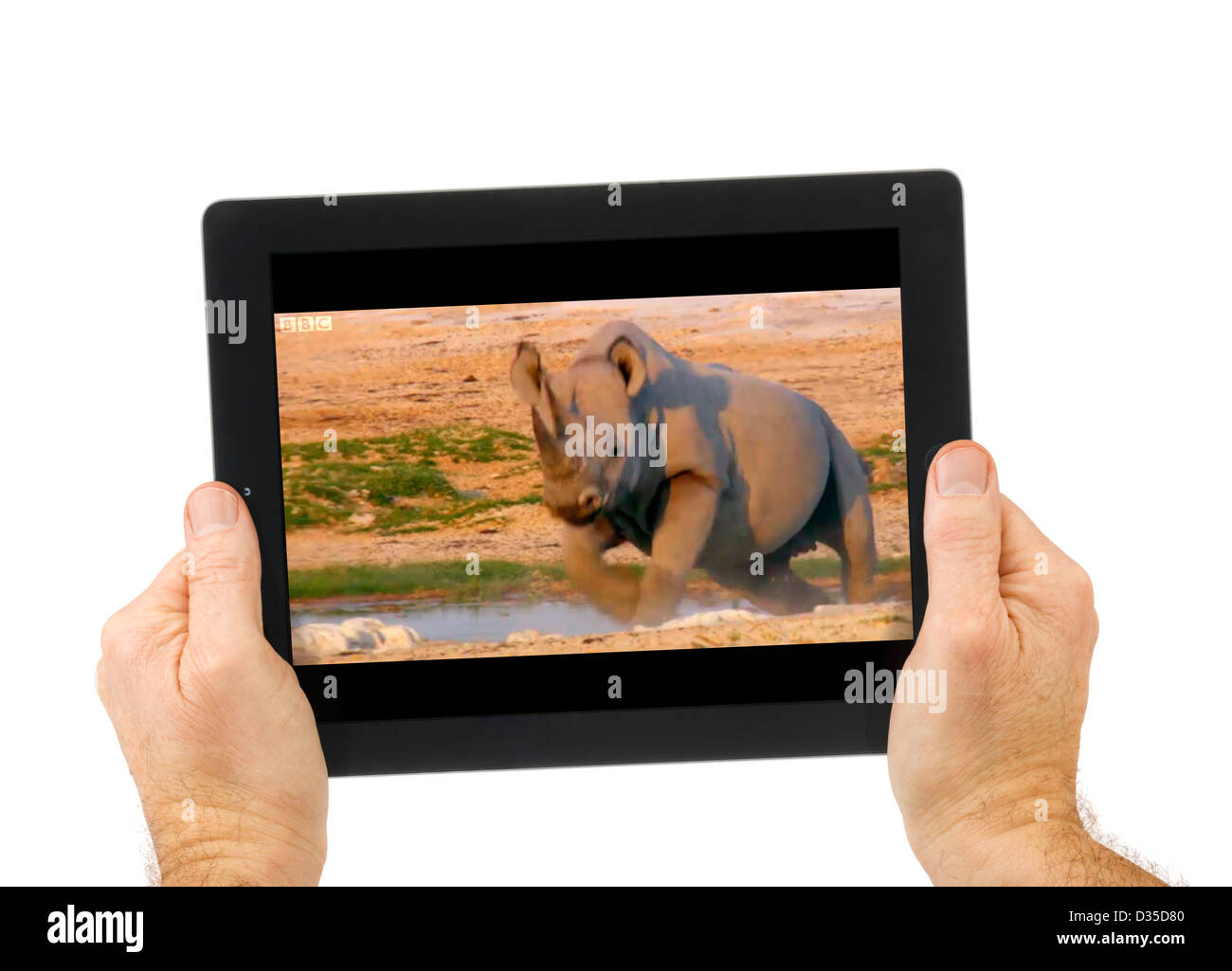 Gerade die BBC iPlayer online-streaming auf ein Apple iPad 4. Generation Retina Display Tablet-computer Stockfoto