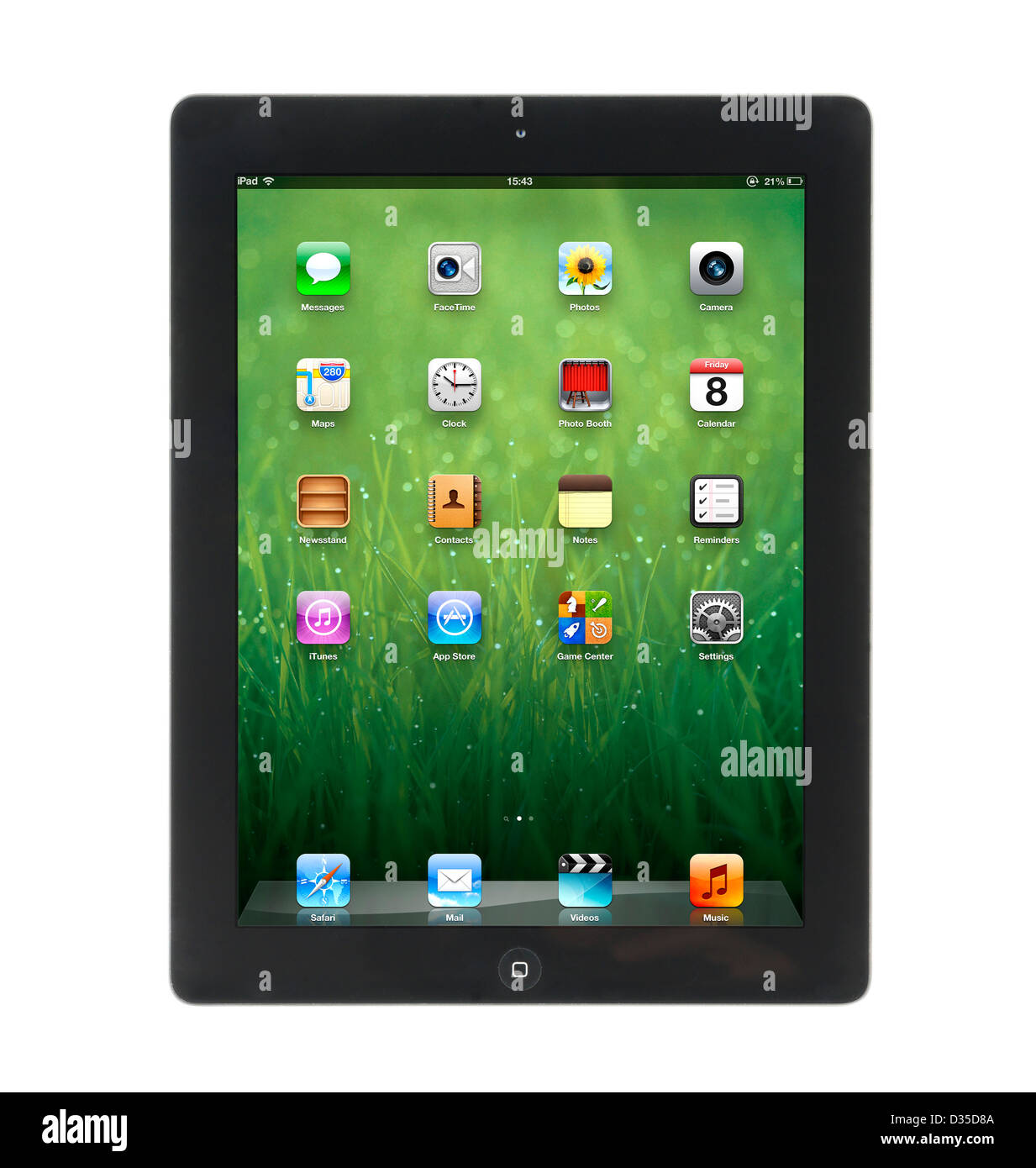 Home-Bildschirm auf eine schwarze Apple iPad 4. Generation Retina Display Tablet-computer Stockfoto
