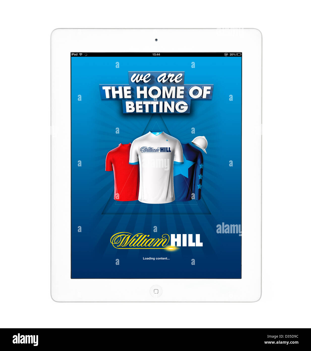 Online-Wetten mit der William Hill-app auf einem Apple iPad 4. Generation Retina Display Tablettcomputer Stockfoto