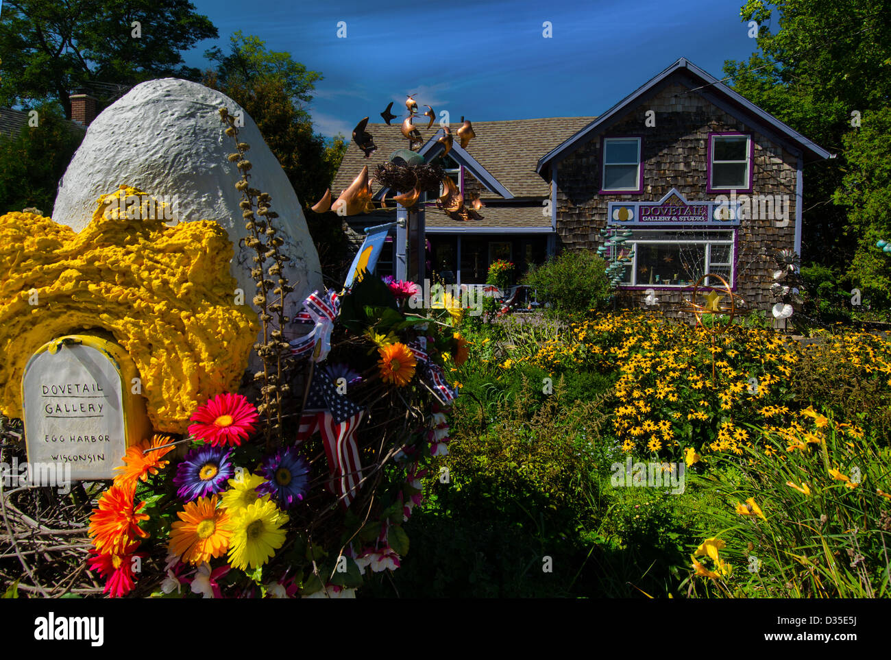 Schwalbenschwanz-Galerie und Atelier in Door County Stadt von Egg Harbor, Wisconsin Stockfoto