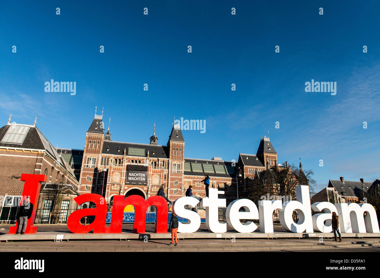 Ich Amsterdam Installation Amsterdam Holland Niederlande Stockfoto
