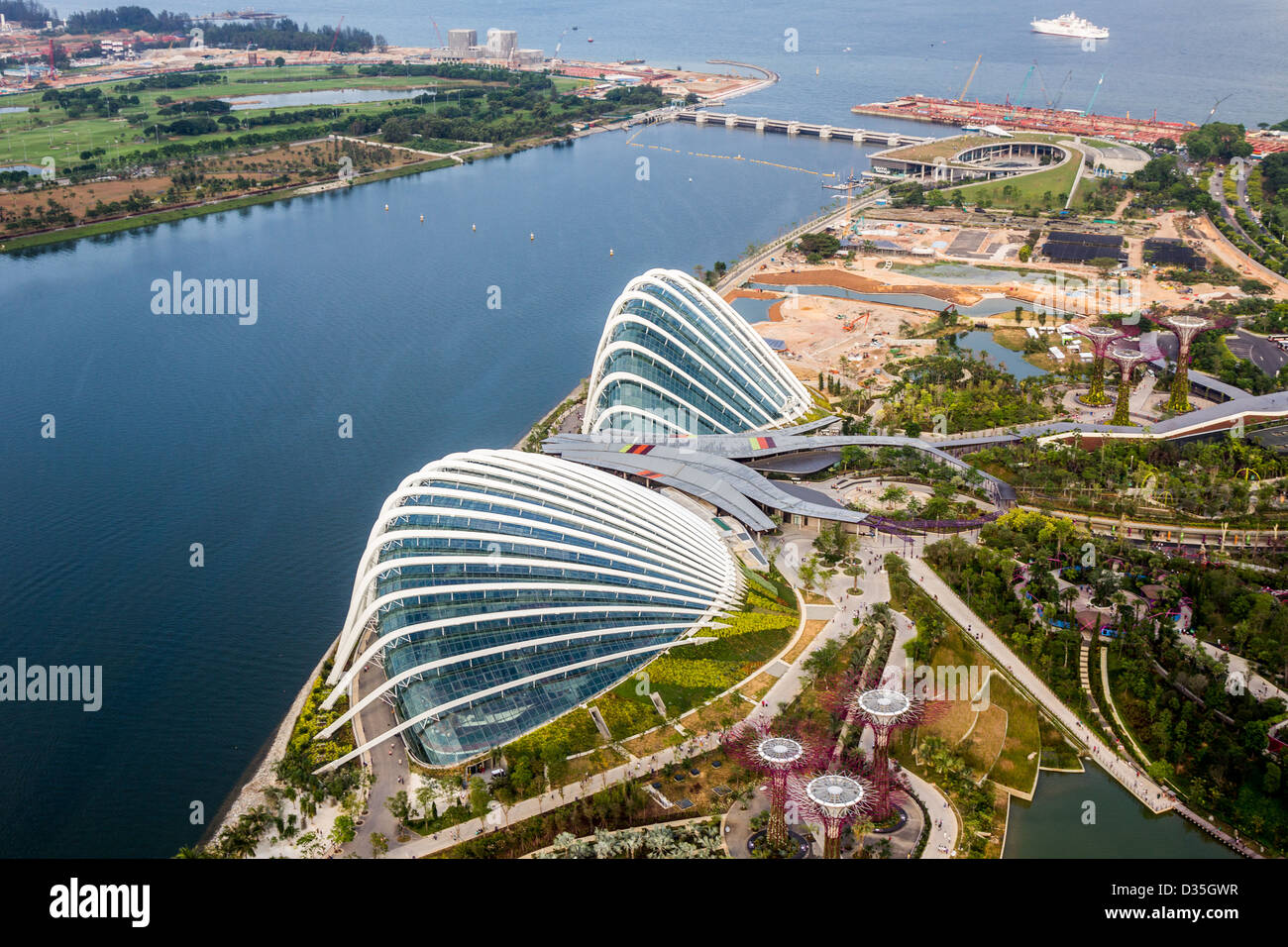 Blick vom Marina Bay Sands, Singapur Stockfoto