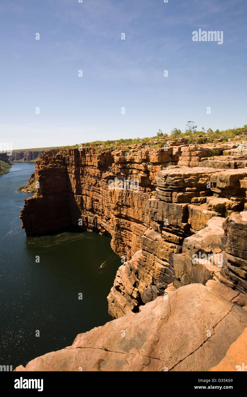 Ansicht von King George River von oben King George fällt, Kimberley-Region in Western Australia Stockfoto