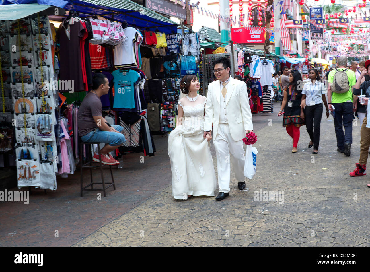 Nur verheiratete Paare, Petaling Street in Chinatown, Kuala Lumpur, Malaysia Stockfoto