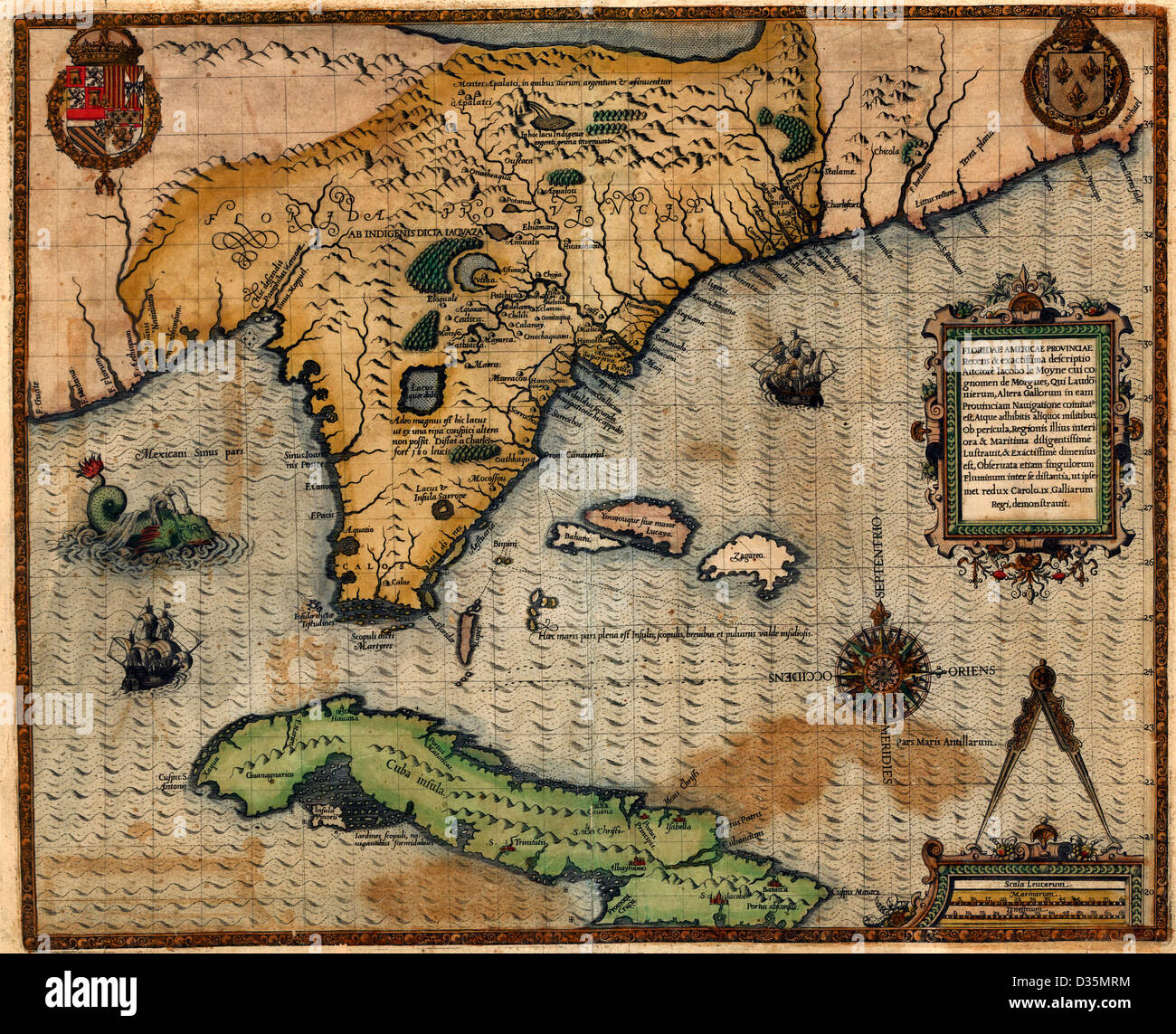 Landkarte von Florida Provinz, ca. 1591 Stockfoto