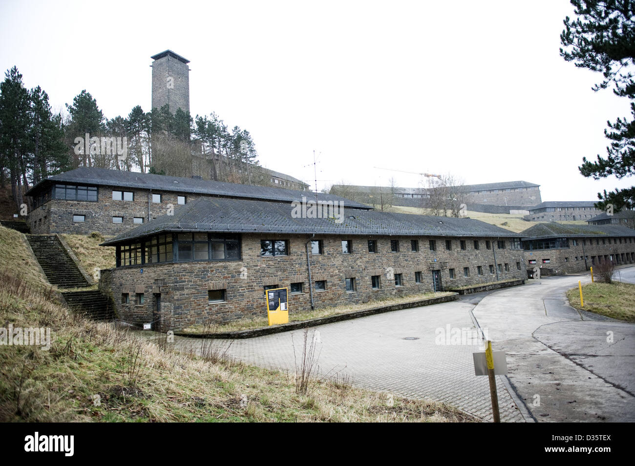 Detail des Dritten Reiches Ordensburg "Vogelsang" in Schleiden, Westdeutschland, fotografiert am 5. Februar 2013. Stockfoto