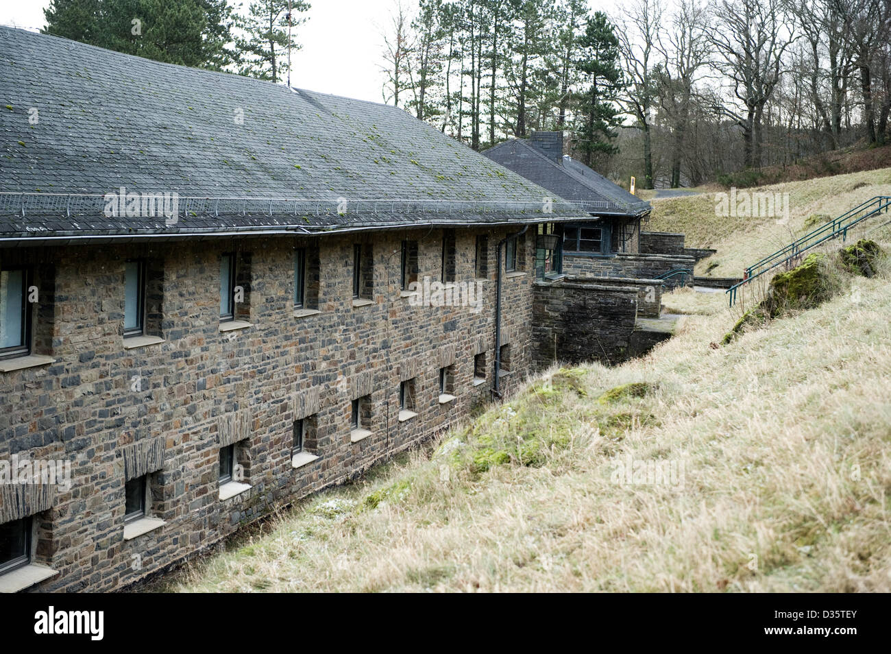 Detail des Dritten Reiches Ordensburg "Vogelsang" in Schleiden, Westdeutschland, fotografiert am 5. Februar 2013. Stockfoto