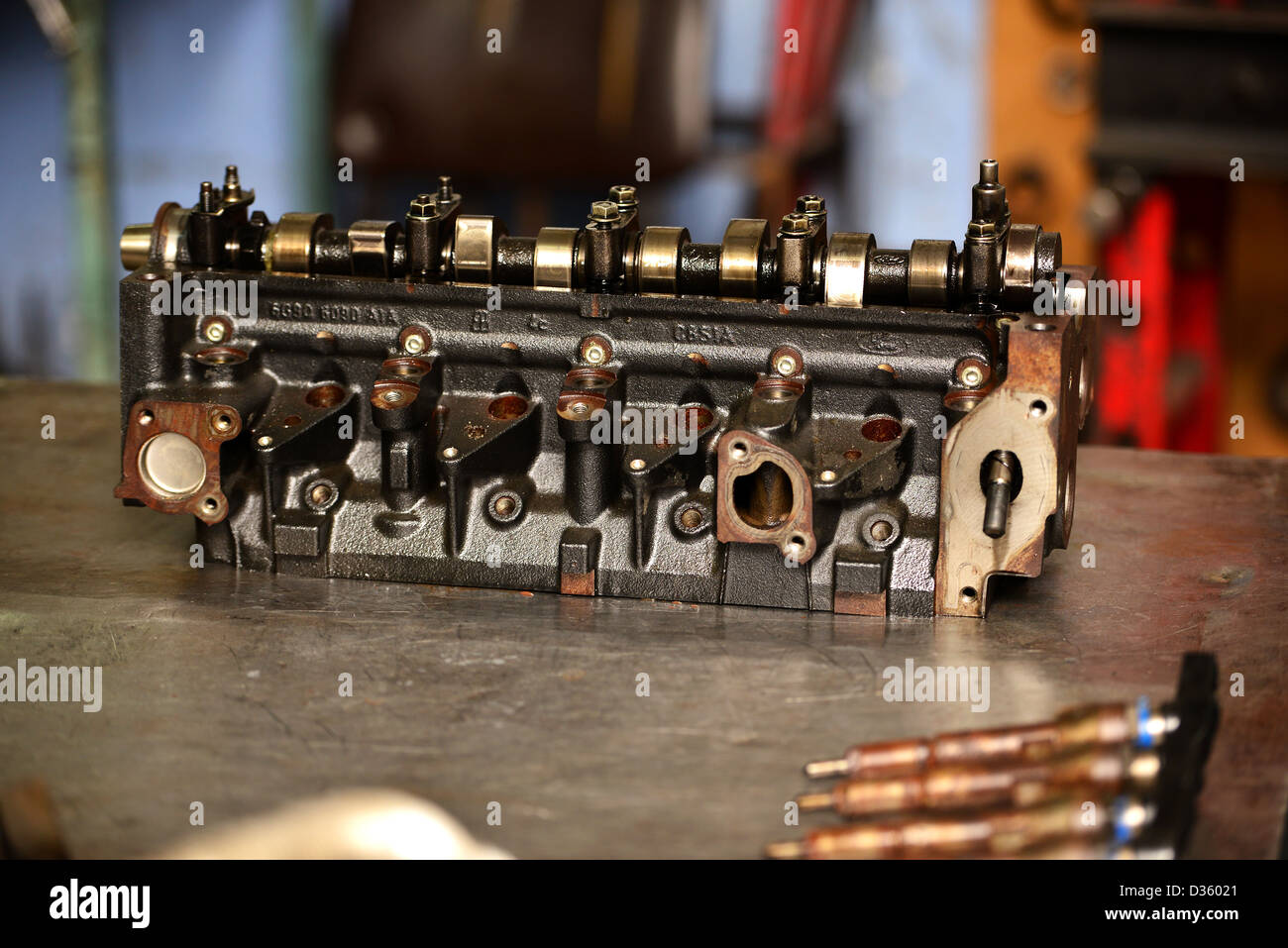 Defekte Automobil Motorblock Stockfoto