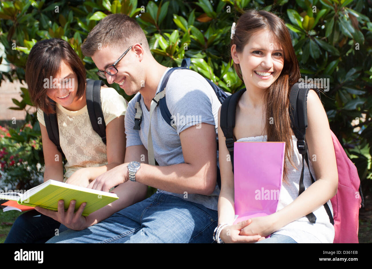 Porträt einer Gruppe von Studenten Stockfoto