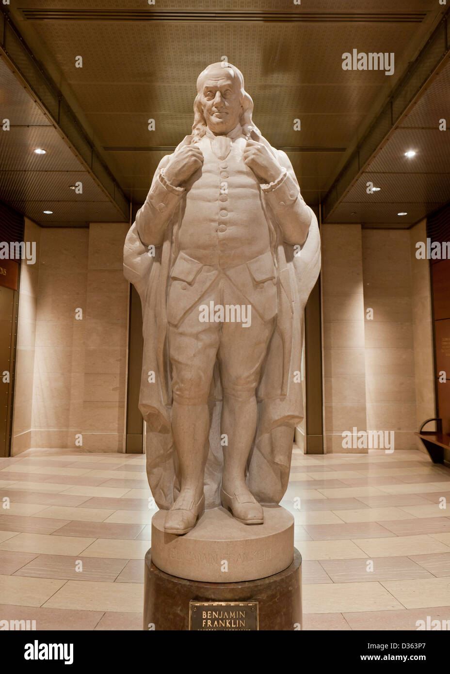 Benjamin Franklin Skulptur Stockfoto