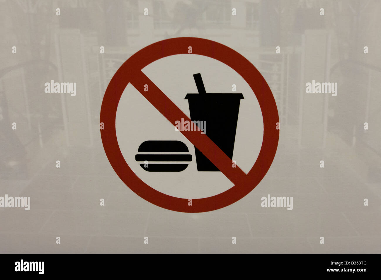 Nicht essen Sie oder trinken Sie Zeichen Stockfoto