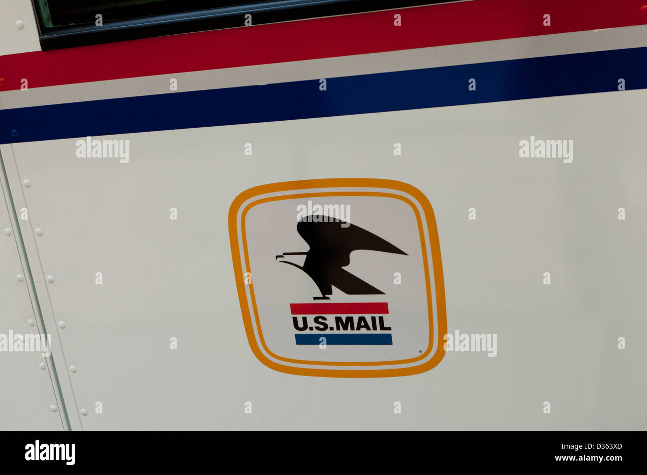 Alte US Mail Logo auf Lieferwagen Stockfoto