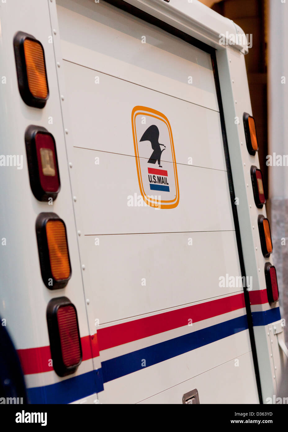 Alte US Mail Logo auf Lieferwagen Stockfoto