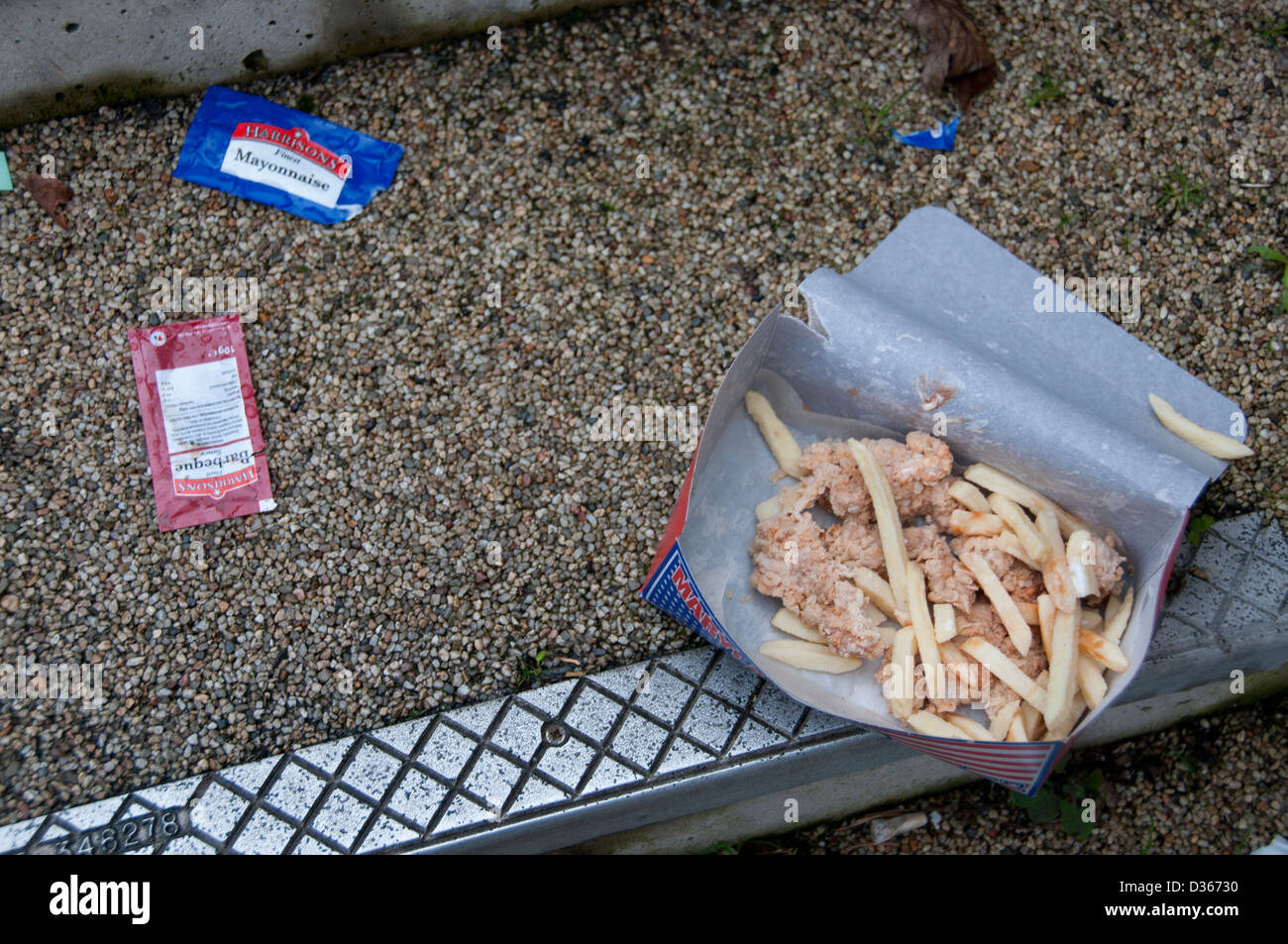 Müll. Weggeworfenen Fastfood. Nottingham Stockfoto