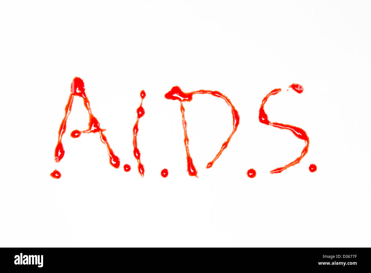 AIDS in Blut geschrieben Stockfoto