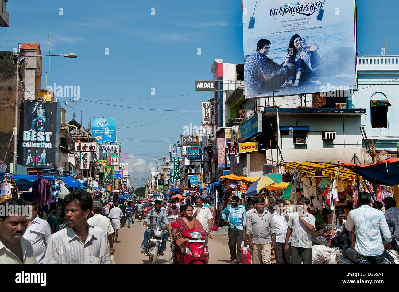 Mahatma Gandhi Road Puducherry (Pondicherry) Indien Tamil Nadu Stockfoto