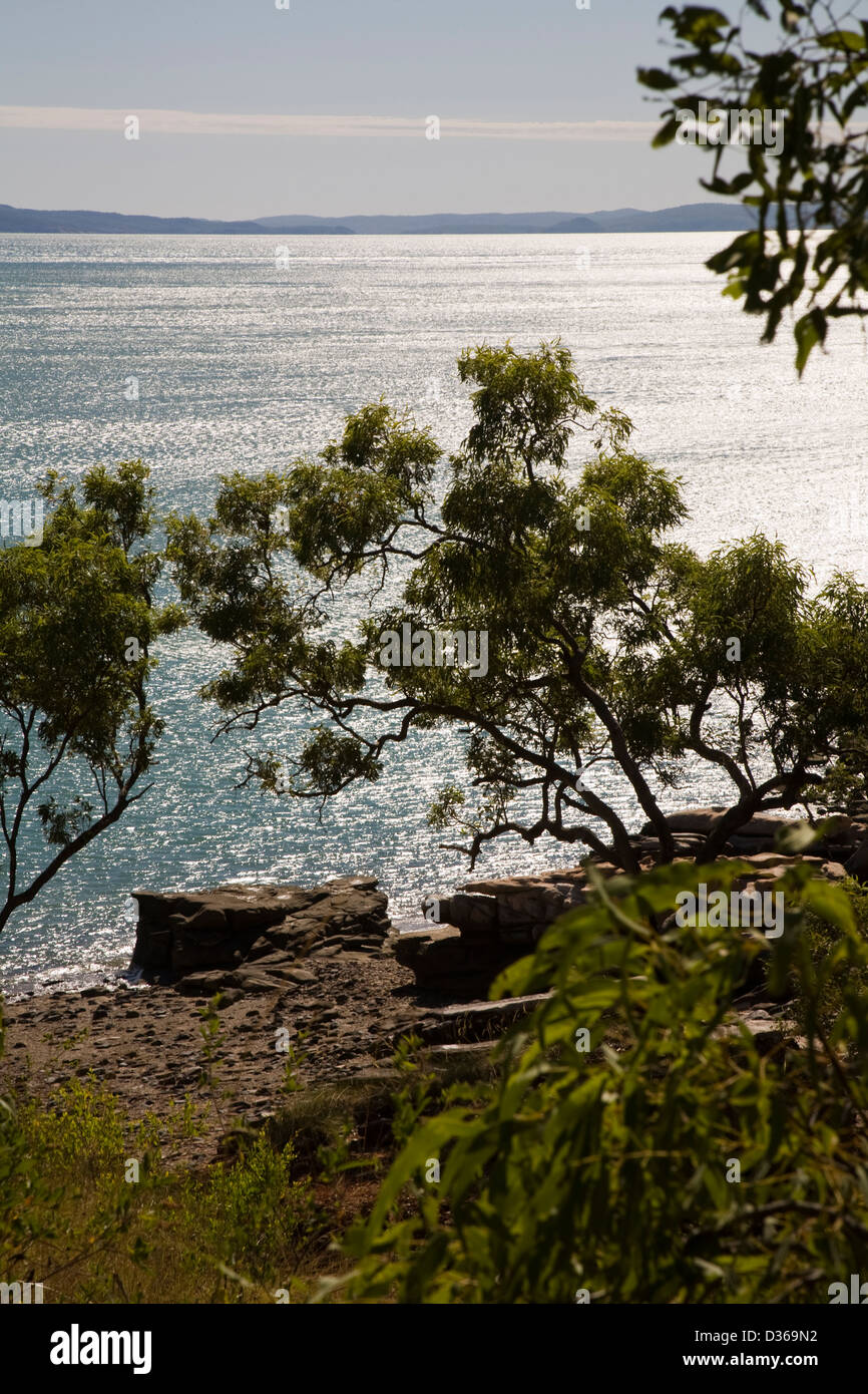 Scenic Floß Punkt dient als ein Landeplatz für Passagiere aus dem Aussie Expedition Kreuzer Orion, Collier Bay, Westaustralien Stockfoto
