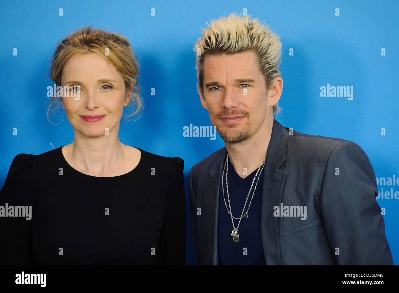 Berlin, Deutschland. 11. Februar 2013. Julie Delpy, Ethan Hawke auf der Berlinale Fototermin für "Before Midnight". Bildnachweis: Dpa/Alamy Live-Nachrichten Stockfoto