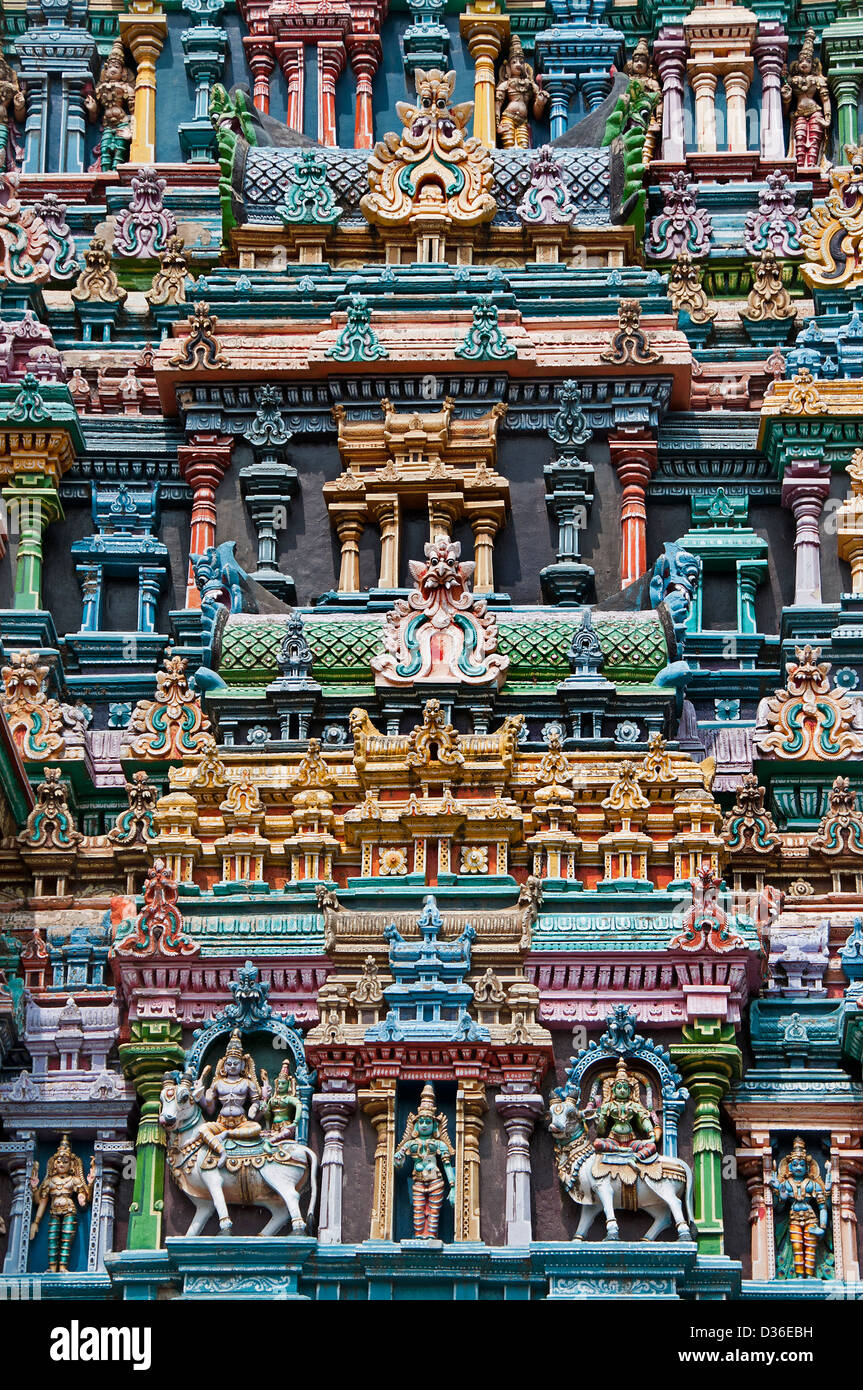 Sri Meenakshi Amman Tempel hinduistischen (Parvati - Meenakshi - Shiva-Sundareswarar gewidmet) Madurai, Indien Stockfoto