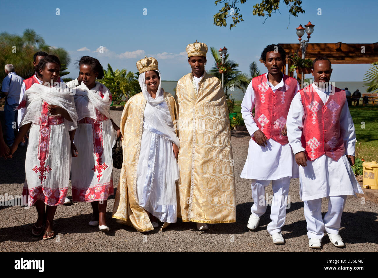 Äthiopischen Hochzeit Party, Tana-See, Bahir Dar, Äthiopien Stockfoto