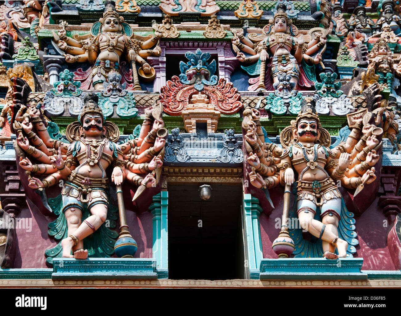Sri Meenakshi Amman Tempel hinduistischen (Parvati - Meenakshi - Shiva-Sundareswarar gewidmet) Madurai, Indien Stockfoto