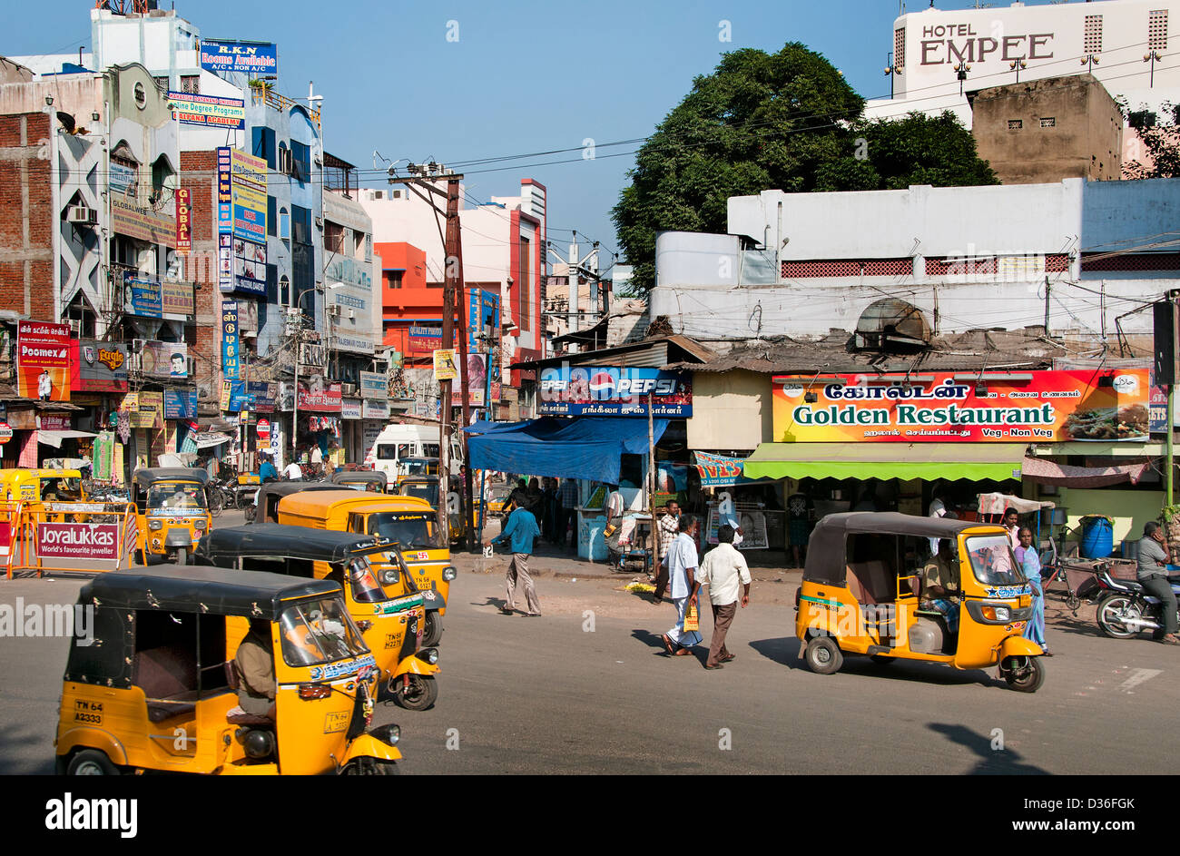 Madurai Indien indischen Tamil Nadu Zentrum Stadt Einkaufsstadt Stockfoto