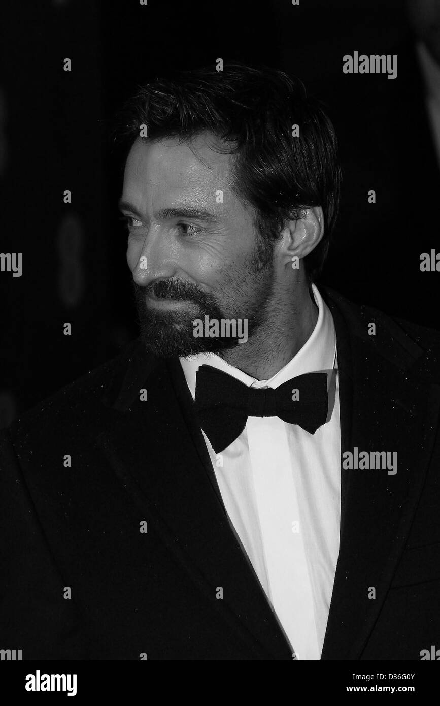 London, UK, 10. Februar 2013: Hugh Jackman kommt für den EE British Academy Film Awards - Red Carpet Ankünfte am Royal Opera House. Bildnachweis: Simon Matthews/Alamy Live-Nachrichten Stockfoto