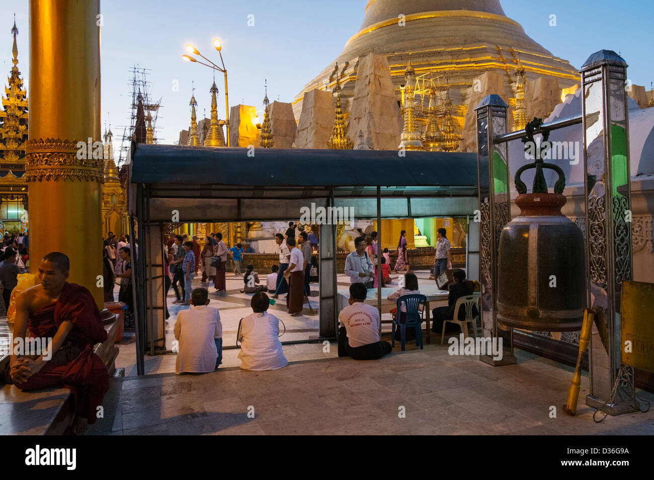 Shwedagon Pagode in Yangon, Myanmar, Asien Stockfoto