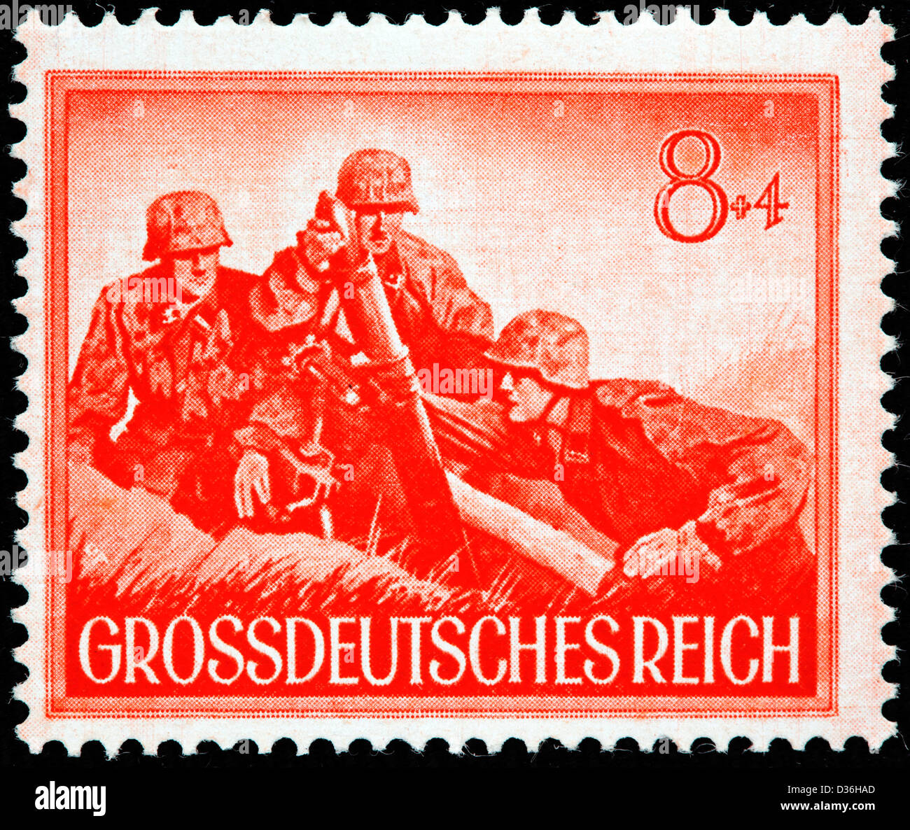 Schutz-Staffel Granate Werfer, Briefmarke, Deutschland, 1944 Stockfoto