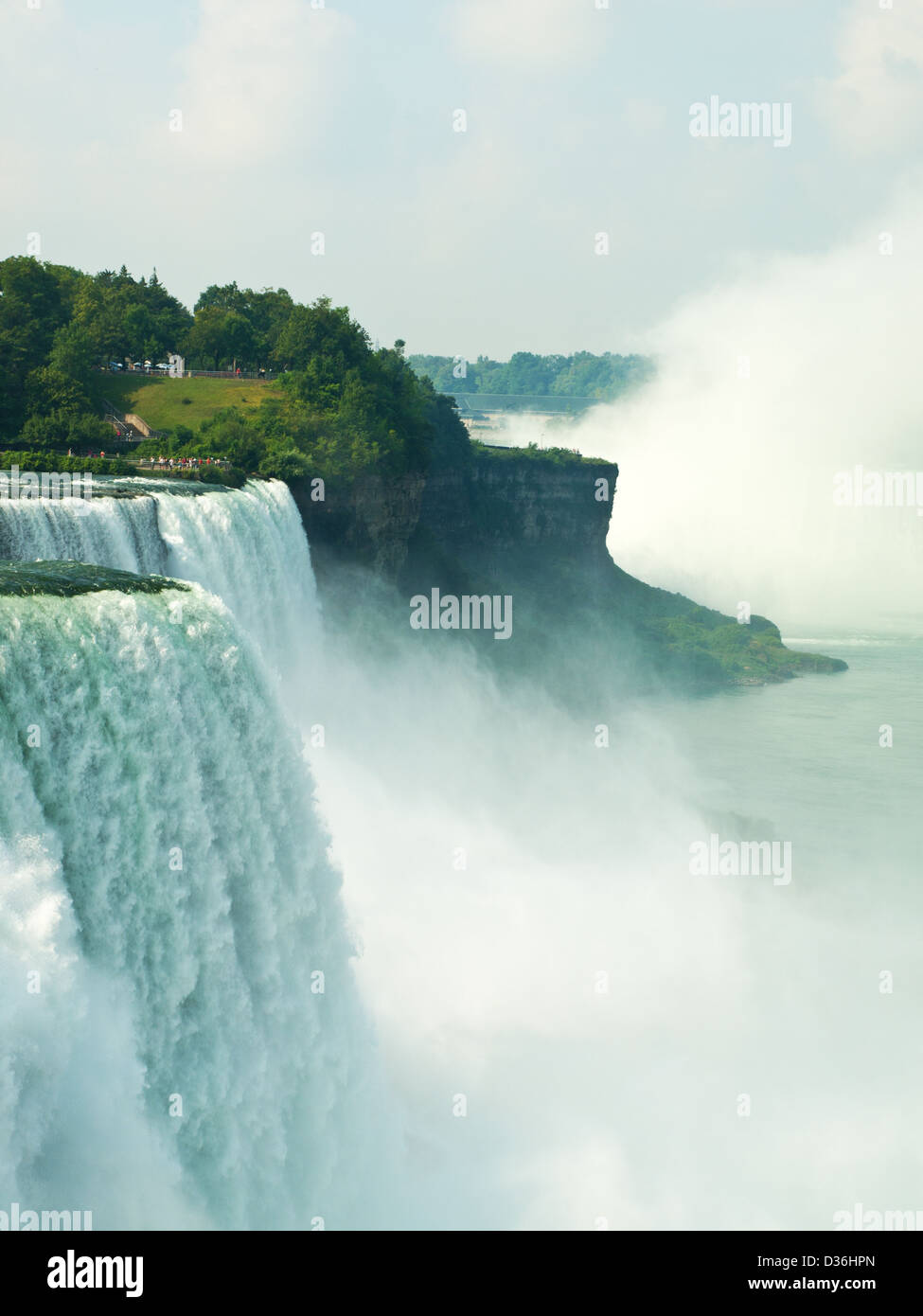 Blick auf die Niagarafälle seitens der Vereinigten Staaten Stockfoto