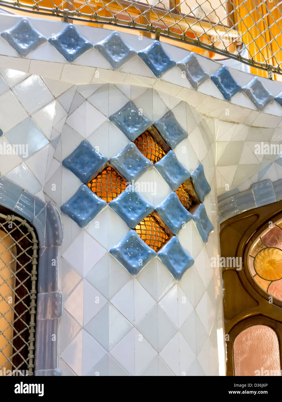 Innenansicht Casa Batllo, Antoni Gaudi, Barcelona Stockfoto