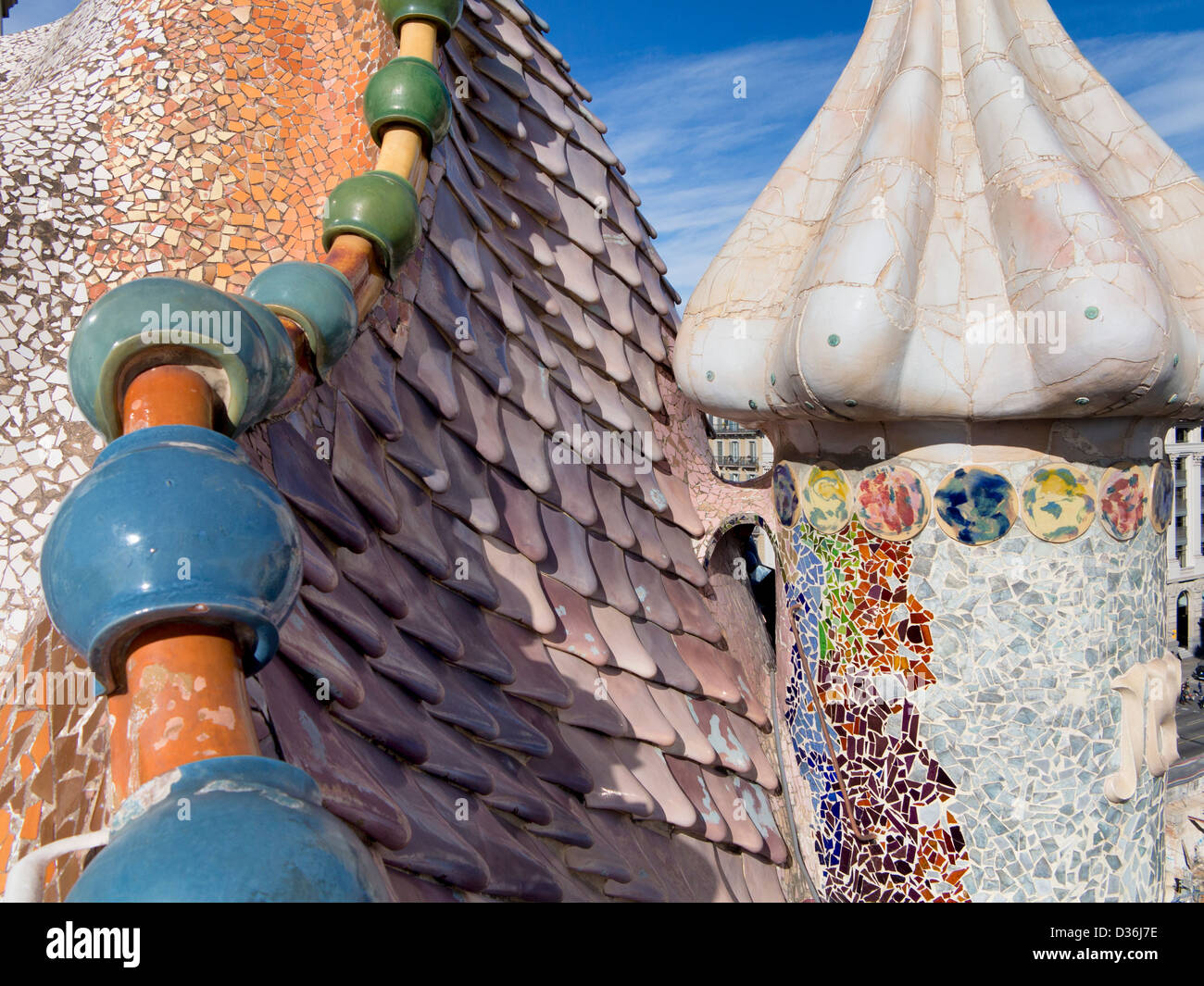 Innenansicht Casa Batllo, Antoni Gaudi, Barcelona Stockfoto