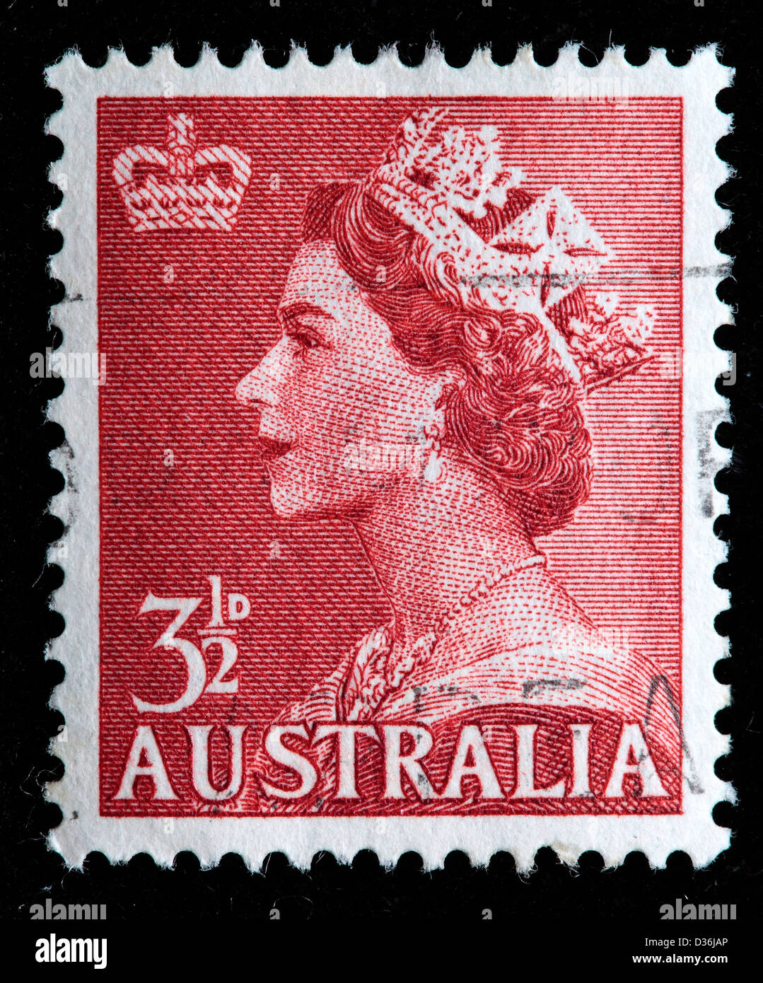 Königin Elizabeth II, Briefmarke, Australien, 1953 Stockfoto