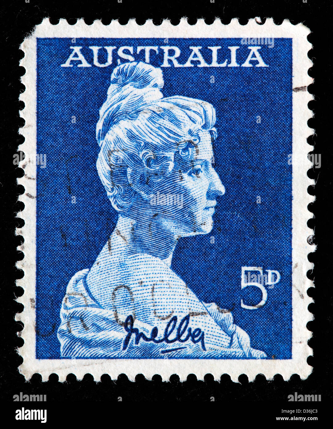 Dame Nellie Melba, Sänger, Briefmarke, Australien, 1961 Stockfoto