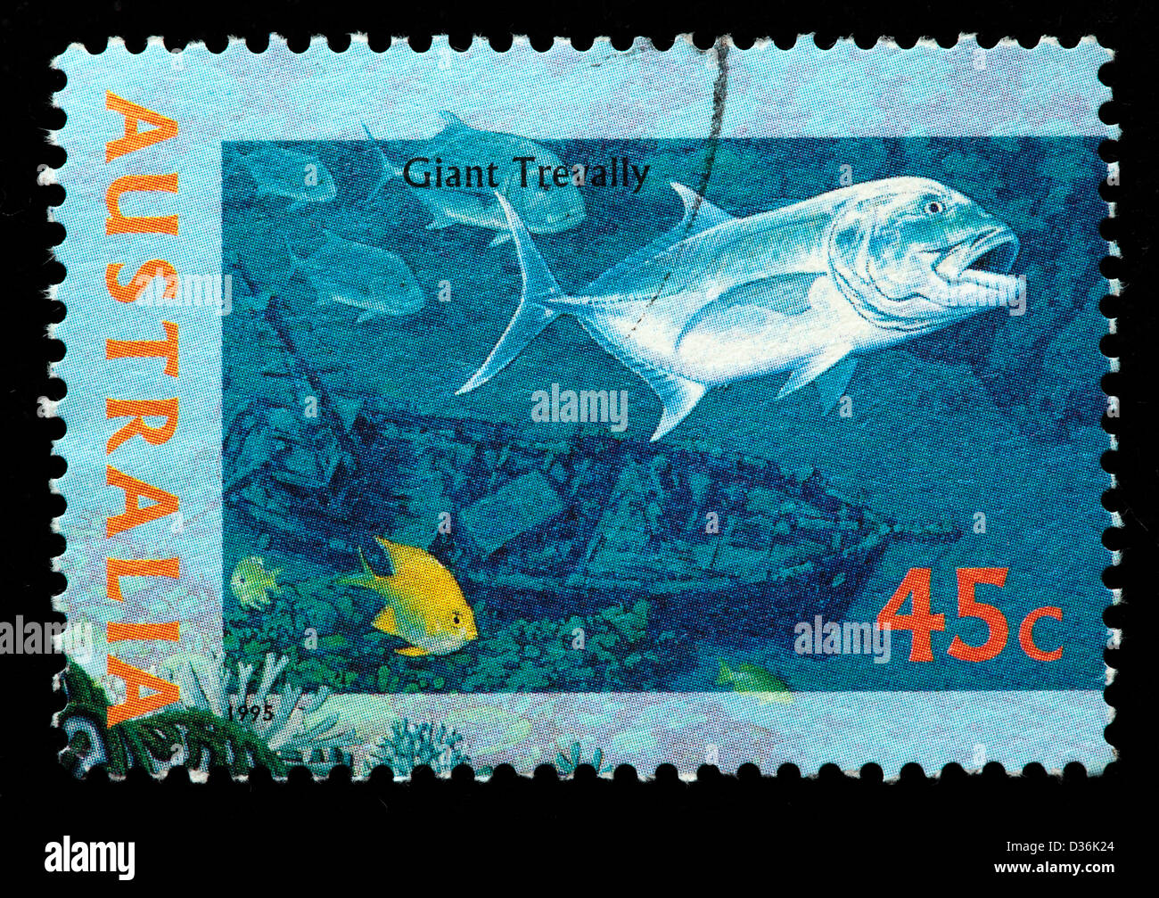 Giant Trevally, Briefmarke, Australien, 1995 Stockfoto