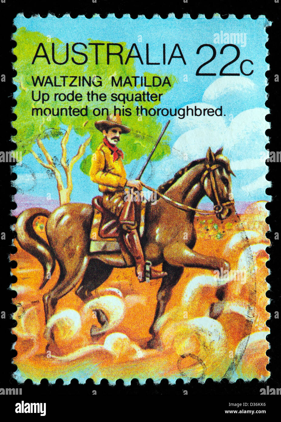Waltzing Matilda, Gedicht, Andrew Barton Patterson, 1980 Stockfoto