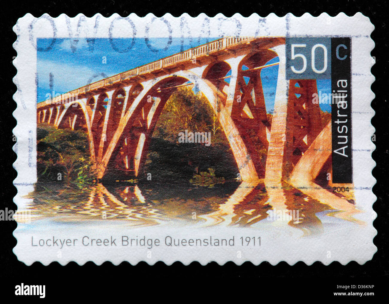 Lockyer Creek Bridge Queensland (1911), Briefmarke, Australien, 2004 Stockfoto